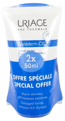 Uriage Bariéderm Cica Crème Mains Isolante Réparatrice Lot de 2 x 50 ml