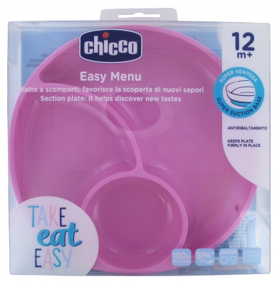 Chicco Section Plate in Silicone with Suction Cup 12 Months and +