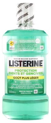 Listerine Bain de Bouche Protection Dents et Gencives Goût Plus Léger 500 ml