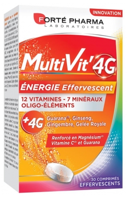 Forté Pharma MultiVit'4G Energie 30 Comprimés Effervescents (à consommer de préférence avant fin 08/2022)
