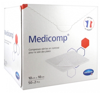 Hartmann Medicomp Compresses en Non-Tissé Stériles 10 x 10 cm 50 x 2 PCS