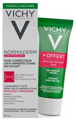Vichy Normaderm Soin Correcteur Anti-Imperfections Hydratation 24H 50 ml + Gel Nettoyant 50 ml Offert