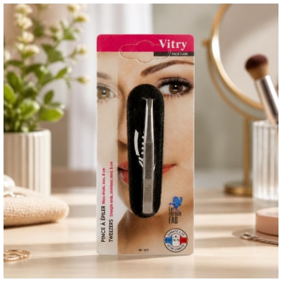 Vitry Face Care Pincet med Lige Spidser Rustfrit Stål 8 cm