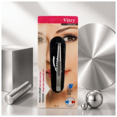 Vitry Face Care Pincet med Lige Spidser Rustfrit Stål 8 cm
