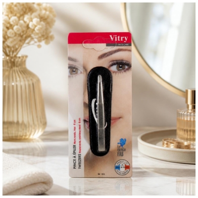 Vitry Face Care Pinzette Pinzette Runde Backen 8 cm