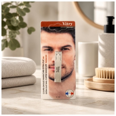 Tăietor de Unghii pentru Bărbați Vitry Men Care Manichiură Extra-Plat Inox