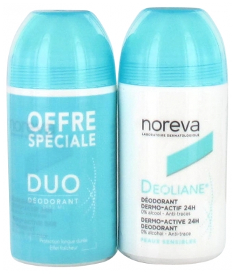 Noreva Deoliane Deodorante Dermo-Actif 24H Lotto di 2 x 50 ml