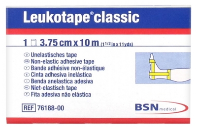 Essity Leukotape Classic Bande Adhésive Non-Elastique 3.75 cm x 10 m - Couleur : Jaune