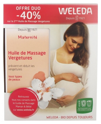 Weleda Maternité Huile de Massage Vergetures Lot de 2 x 100 ml