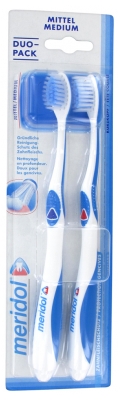 Meridol Duo-Pack Toothbrushes Medium - Colour: Blue and Red