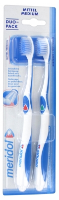 Meridol Duo-Pack Toothbrushes Medium - Colour: Red and Green