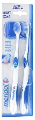 Meridol Duo-Pack Toothbrushes Medium - Colour: Green and Blue