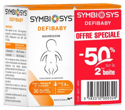Biocodex Symbiosys Defibaby Lot de 2 x 8 ml