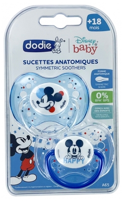 Dodie Disney Baby 2 Silicone Anatomic Dummies 18 Months + - Model: Mickey