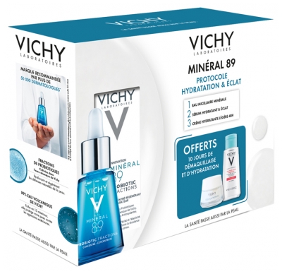 Vichy Minéral 89 Probiotic Fractions Regenerating and Repairing Serum 30ml + Make-Up Removal and Hydration Routine Free