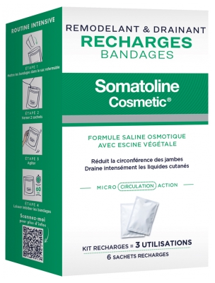 Somatoline Cosmetic Recargas para Pensos Remodelantes & Drenantes 6 Saquetas de Recarga