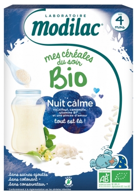 Modilac Os Meus Cereais da Noite Bio A Partir de 4 Meses Noite Calma 250 g