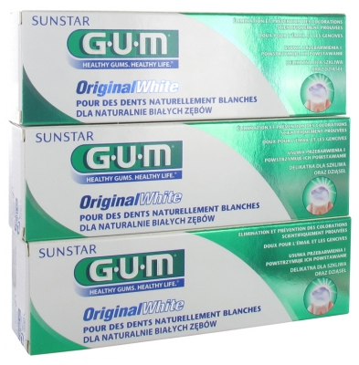 GUM Original White Zahnpasta Pack von 3 x 75 ml