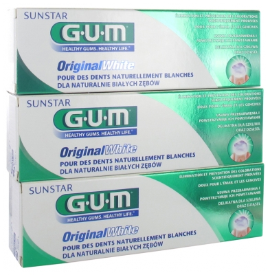 GUM Original White Dentifrice Lot de 3 x 75 ml