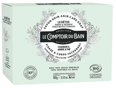 Le Comptoir du Bain Le Détox Organiczne Mydło do Twarzy i Ciała 100 g