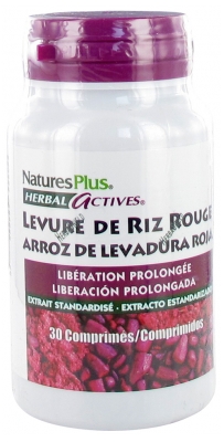 Natures Plus Lievito di Riso Rosso Attivo a Base di Erbe a Rilascio Prolungato 30 Compresse