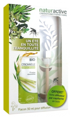 Naturactive Complex' Diffusion Citronnelle Bio 30 ml + Diffuseur en Bois Offert