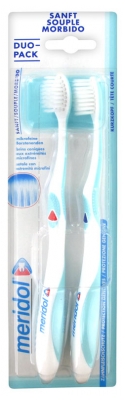 Meridol Duo-Pack Soft Toothbrushes - Colour: Red and Blue