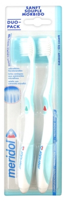 Meridol Duo-Pack Soft Toothbrushes - Colour: Green and Red