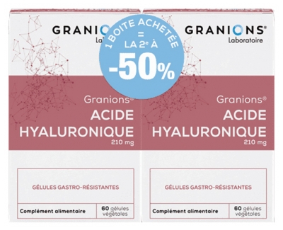 Granions Acide Hyaluronique Lot de 2 x 60 Gélules Végétales
