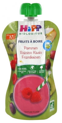 HiPP Fruits à Boire Pommes Raisins Kiwis Framboises dès 12 Mois Bio 120 ml