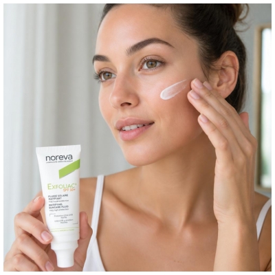 Noreva Exfoliac Fluid Solar Matifiant SPF50+ 40 ml