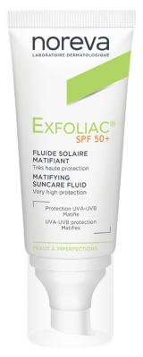 Noreva Exfoliac Solskyddsfluid Mattifierande SPF50+ 40 ml