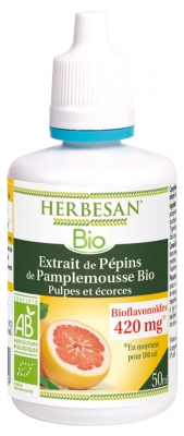 Herbesan Bio Extrait de Pépins de Pamplemousse Bio 50 ml