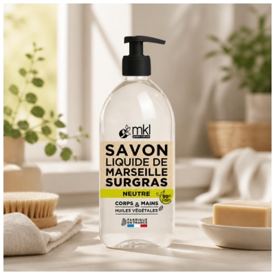MKL Green Nature Neutral Marseille Liquid Soap Fragrance Free 1 L