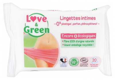Love & Green Love & Green Chusteczki Intymne 20 szt