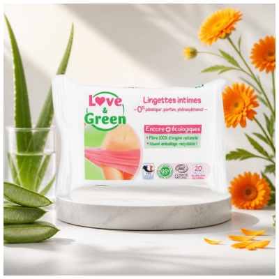 Love & Green Intimate Wipes 20 Wipes