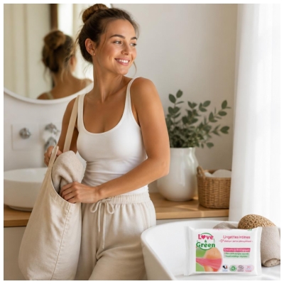 Love & Green Lingettes Intimes 20 Lingettes