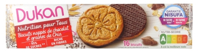 Dukan Biscuits Nappés de Chocolat et Graines de Chia 16 Biscuits
