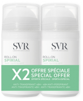SVR Spirial Deodorant Anti-Transpirant 48H Roll-On 2 x 50 ml Packung