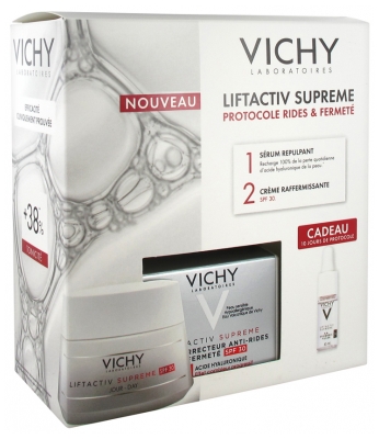Vichy LiftActiv Supreme Anti-Wrinkles Corrective Care and Firmness Dry to Very Dry Skins SPF30 50ml + H.A Epidermic Filler Serum 10ml Free