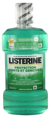 Listerine Bain de Bouche Protection Dents et Gencives Menthe Fraîche 500 ml