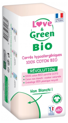 Love & Green Hypoallergene Quadrate 100% Bio-Baumwolle 60 Baumwolle