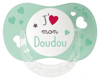 Luc et Léa Physiological Silicone Soother with Ring 6-18 Months - Model: I love my Comforter