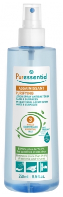 Puressentiel Assainissant Spray Antibatterico per Mani e Superfici con 3 oli Essenziali 250 ml