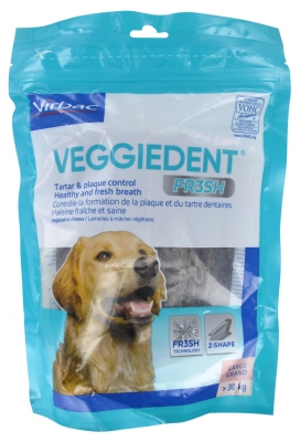 Virbac VeggieDent Fresh Cani di Oltre 30 kg 15 Strisce Vegetali