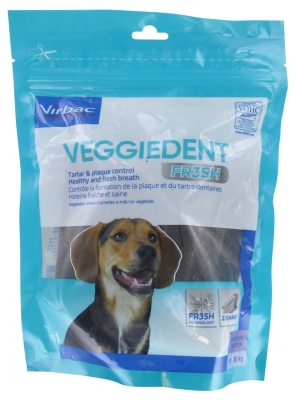 Virbac VeggieDent Fresh Cani 10-30 kg 15 Strisce Vegetali