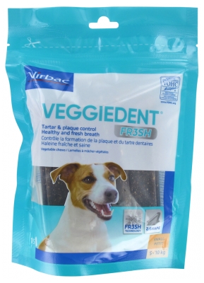Virbac VeggieDent Fresh Cani 5-10 kg 15 Strisce Vegetali