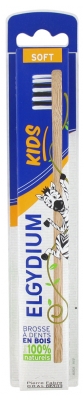 Elgydium Kids Escova de Dentes em Madeira para Criança Soft - Cor: Zebra