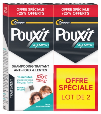 Pouxit Shampoing Traitant Anti-Poux & Lentes Lot de 2 x 250 ml