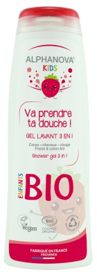 Alphanova Kids Go Take Your Shower! Shower Gel 3in1 Organic Strawberry & Cotton 250ml